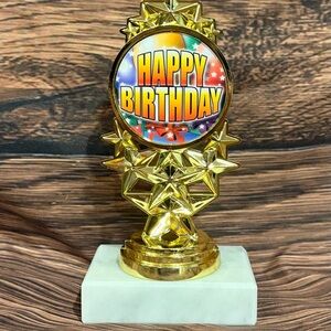 Gold Happy Birthday Trophy
